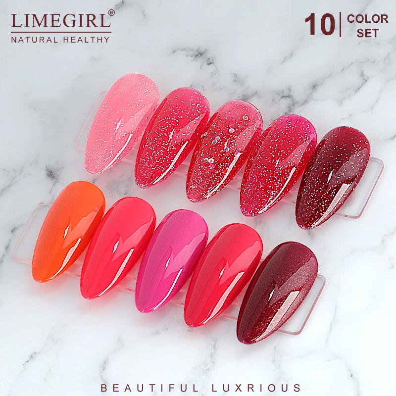 limegirl 10 шт./компл. гель-лак для ногтей популярные цвета полуперманентный замачиваемый УФ-светодиодный гель-лак для дизайна ногтей