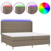 VidaXL Slat Bed Base with Mattress and LED, Upholstered Bed with Headboard, Double Bed, Adult Bedroom Bed, 3138985