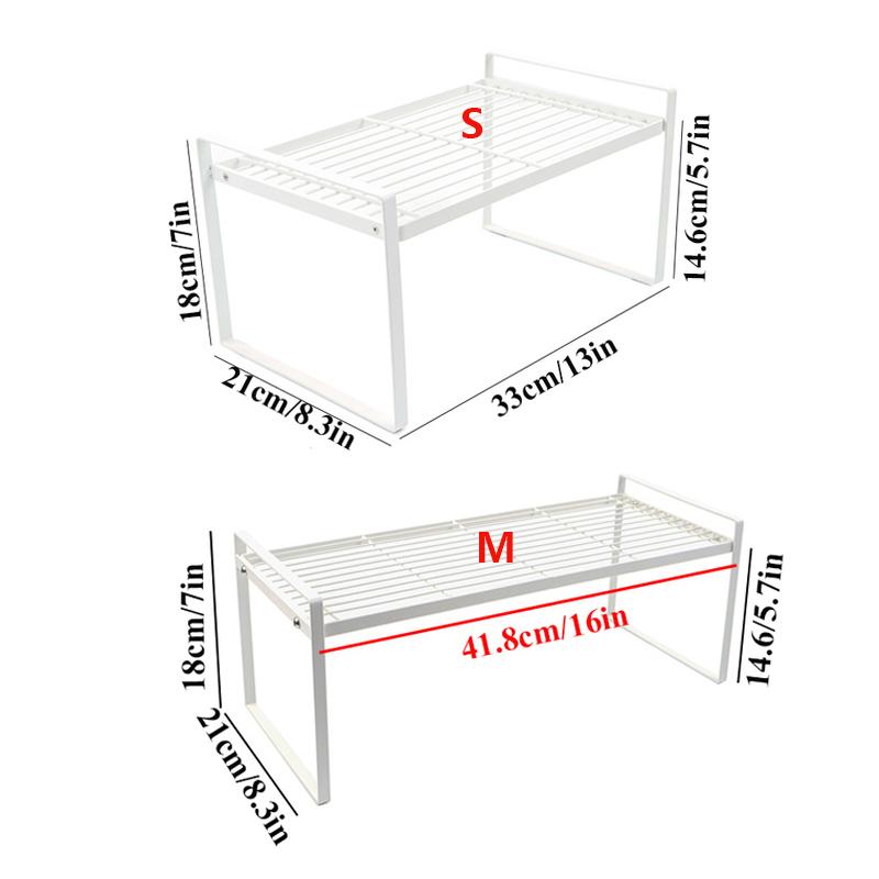 2Pack Cabinet Shelf Organizer Storage Rack Stackable Spice Rack Kitchen Space Saving Double-Layer Shelf Under Sink Storage Rack