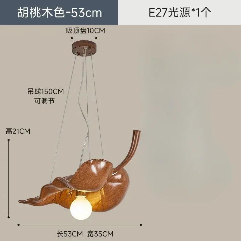 W2557 Вдохновленная дзен ретро люстра в виде листьев для ресторана с персонализированным креативом, осветительный прибор для дома в стиле Ваби Саби, чайной комнаты