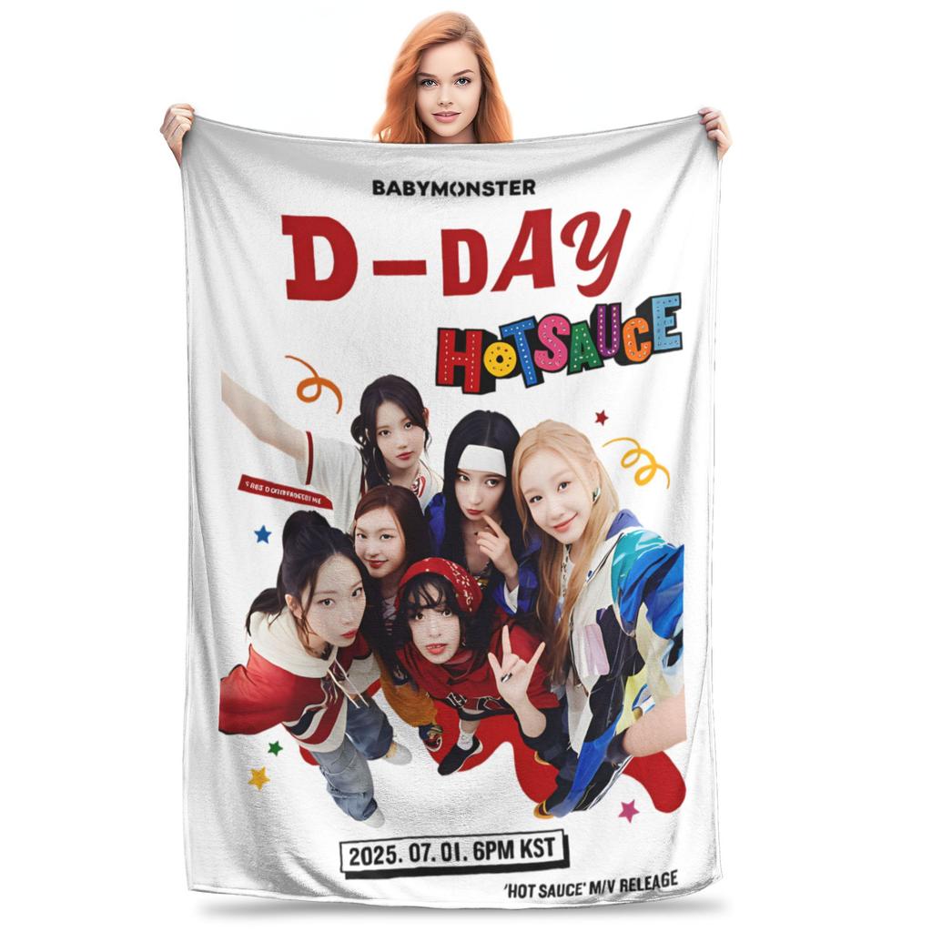 Babymonsters KPOP Фланелевое одеяло Потрясающие пледы для дома 200x150см Покрывала,
