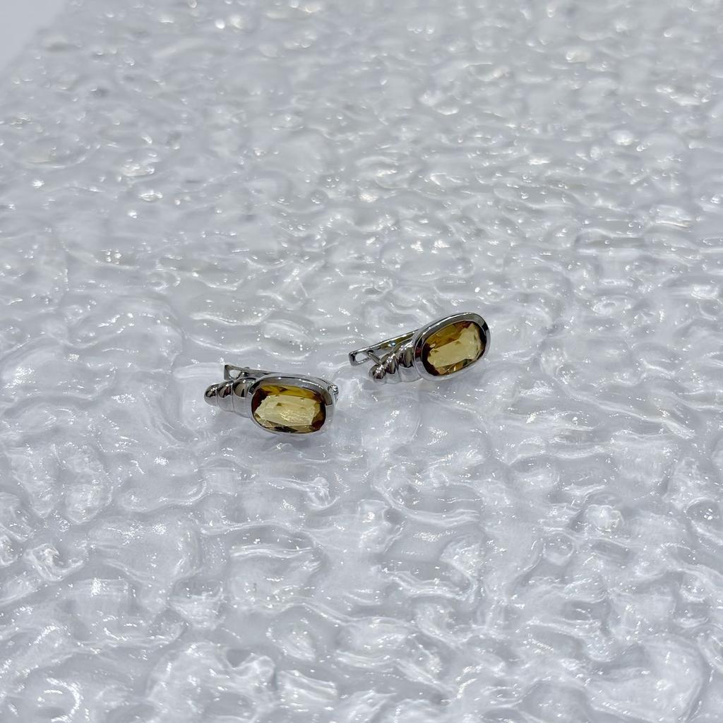 Серебряные серьги с цитрином nano 5.625ct (2170419)