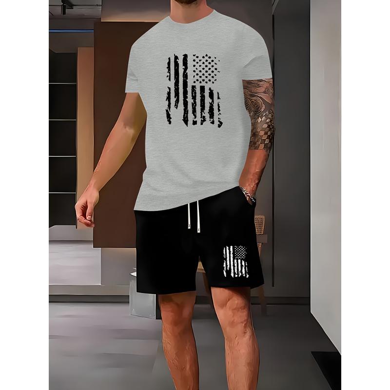 Мужской повседневный комплект одежды, желтая футболка с принтом утки и пляжные шорты, летние уличные модные спортивные шорты с короткими рукавами