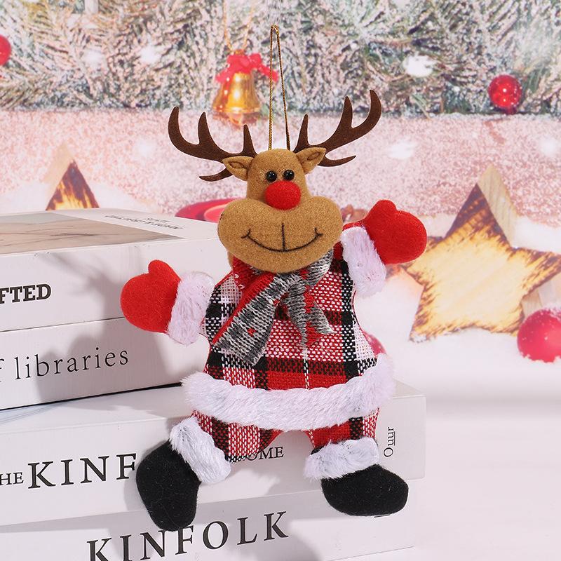 Рождественский декоративный кулон, Рождественская маленькая кукла, танцующий старик, снеговик, олень, медведь, тканевая кукла, маленький кулон, подарок