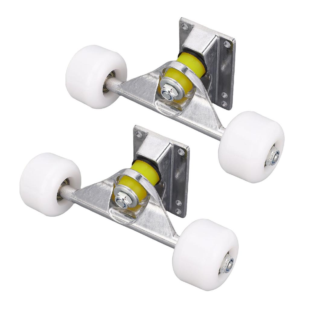 2PCS   Trucks Set with 4 Wheels Aluminum Alloy 5 Inch Shock Absorption  board Truck for Replacement