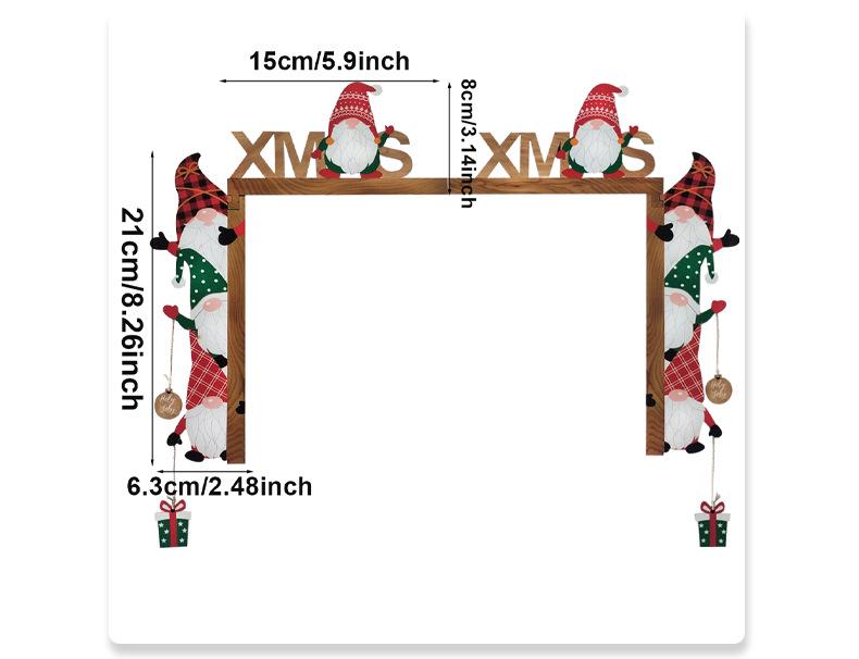 Mingguan Christmas Cartoon Letter Door Frame & No-Face Doll Decorations
