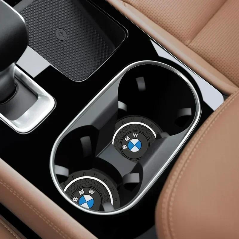 X4 X5 X6 2025 Car For BMW 2Pcs Silica Gel Car Coaster Water Cup Anti-slip Pad For BMW X1 X2 X3 X5 X4 X6 X7 G30 G20 G32 G11 G12 F