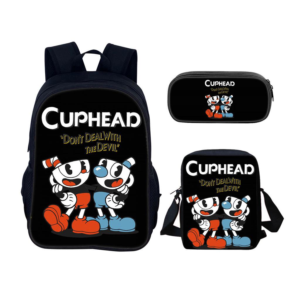 Набор рюкзаков Cuphead для школы и путешествий из нейлона с множеством отделений