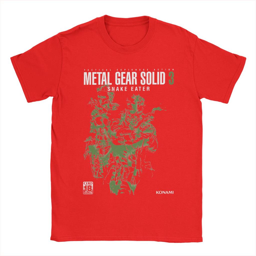 Мужская футболка Metal Gear Solid 3 Snake Awesome Футболки из чистого хлопка с коротким рукавом Футболки с круглым воротником Классическая одежда