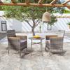 Día Y Noche - Día Y Noche Garden Dining Set 3 Pieces Gray Synthetic Rattan