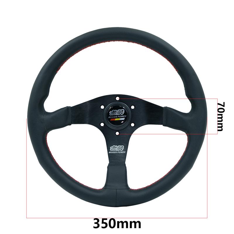 Car Modification Racing Leather Suede steering wheel, competitive sports 14 inch Mugen flat universal steering wheel