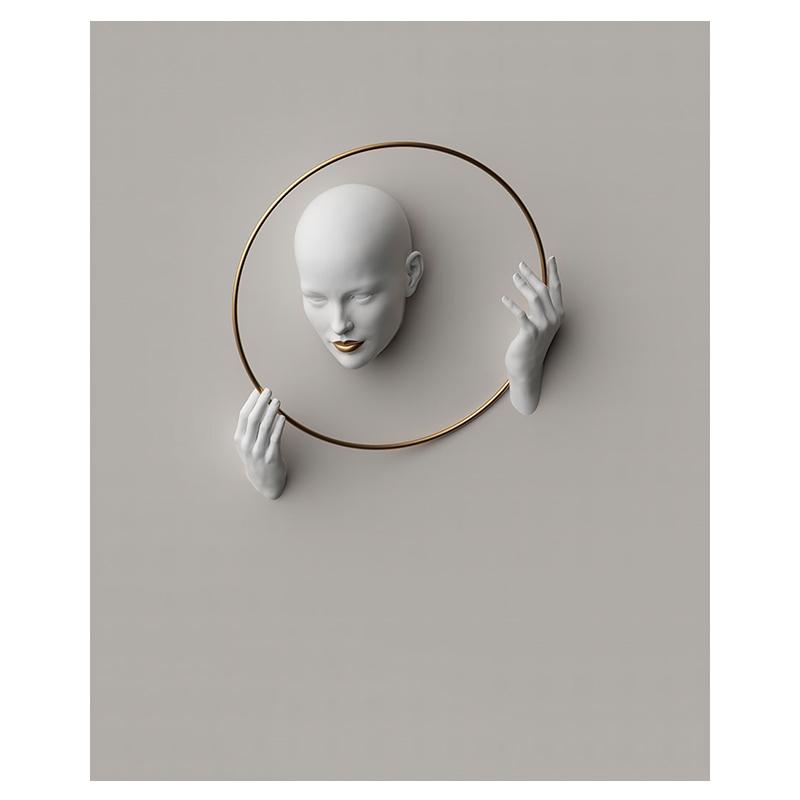 Белая Золотая Женская статуя с принтом, холст, картина, плакат, гостиная, домашний декор, 3D-эффект, фотографии, минимальное скандинавское настенное искусство, Cuadros