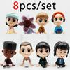 6-12PCS/ Set Q Version Eleven Will Nancy Steve keychain Figure Demogorgon D'artagnan Action Figure Movie Model Toys Kids Gift