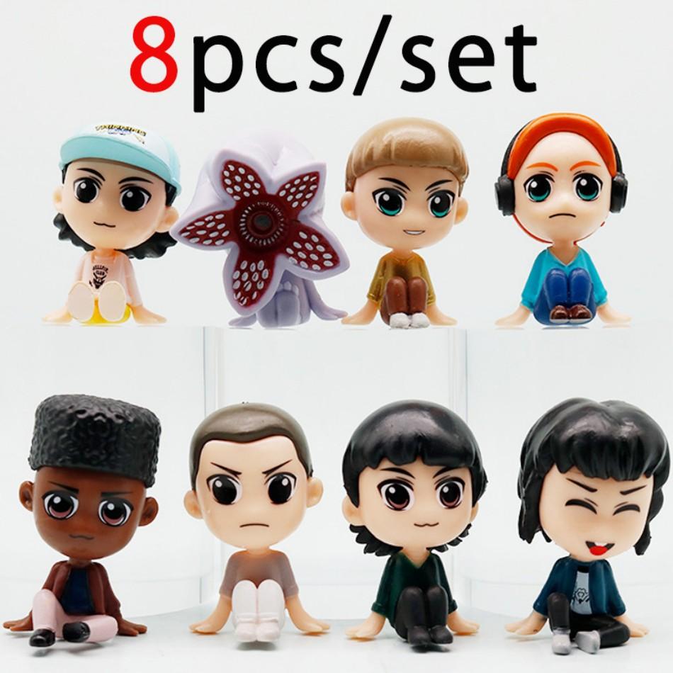 6-12PCS/ Set Q Version Eleven Will Nancy Steve keychain Figure Demogorgon D'artagnan Action Figure Movie Model Toys Kids Gift