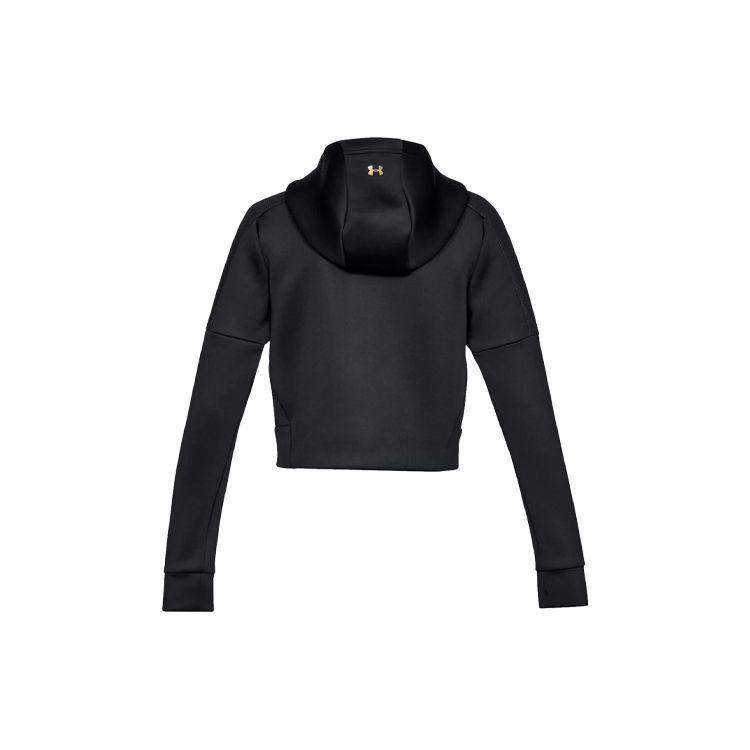 Under Armour Perpetual Short Casual Sports Hoodie Женские толстовки с капюшоном черного цвета 1314255-001