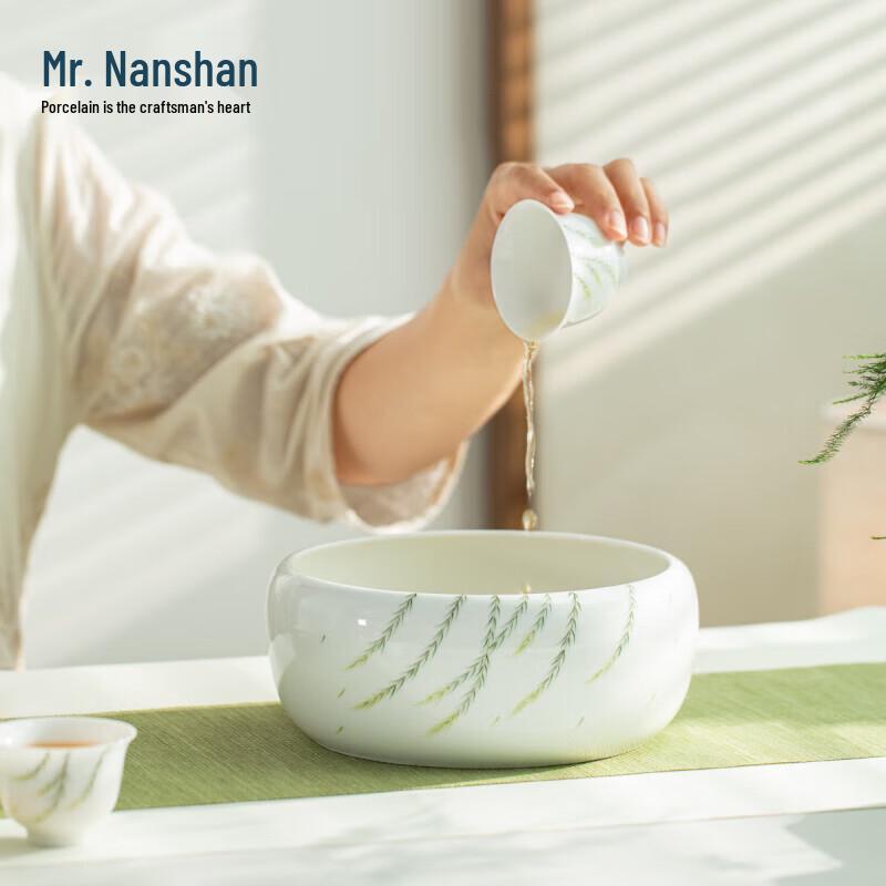 Мистер. Наньшань Расписанная вручную белая фарфоровая чаша для мытья чая