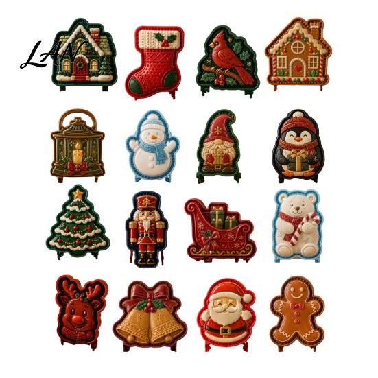 Small Pie Crust Press Christmas Mini Mold for Hand Pies, Holiday Gingerbread Man House Santa Claus Cute Shaped Cookie Molds Baking Tools Pastry Dough