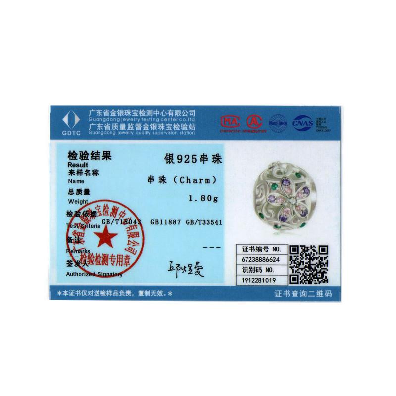 Bamoer 925 пробы серебро ослепительный циркон розовый цветок подвески божья коровка бусины для женщин браслет и ожерелье DIY ювелирные изделия