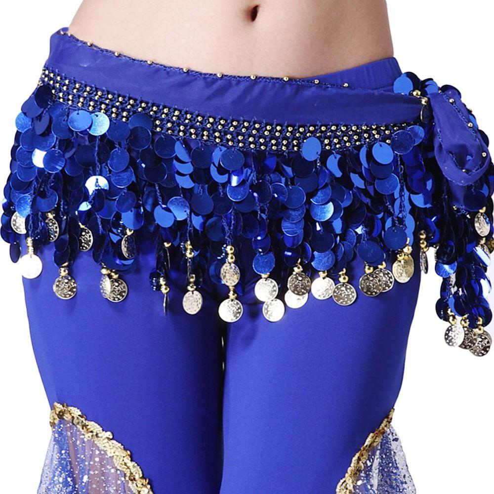 For Thailand/India/Arab Sequins Show Costumes Belly Dance Belt Waist Chain Hip Scarf Dancer Skirt
