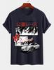 Unisexs Pure Cotton Solid Color Tshirt Street Racing Japanese Unisexga Jdm Sports Car Print Crew Neck Short Sleeve Street Casual Top