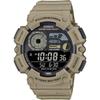 Casio WS-1500H-5BV Цифровые мужские часы с дисплеем данных о рыбалке и фазах луны Черный ЖК-дисплей Хаки