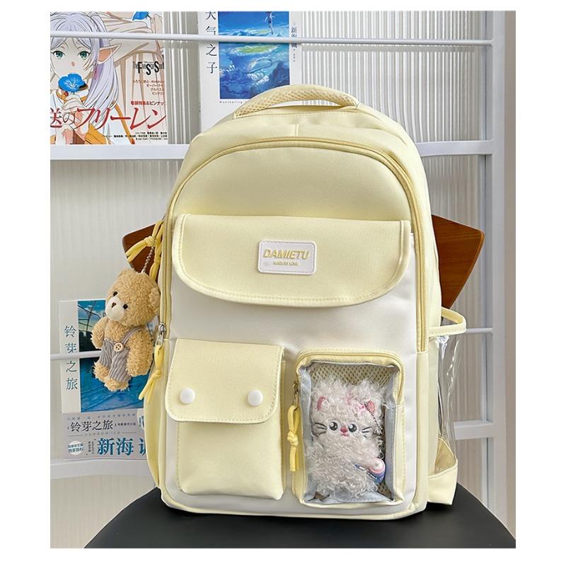 High School Students Large-capacity Backpack New Fresh and Sweet Two-dimensional Color Contrast Bar