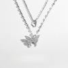 Butterfly Necklace New Year Design Sense Birthday Gift Double Layer Clavicle Chain