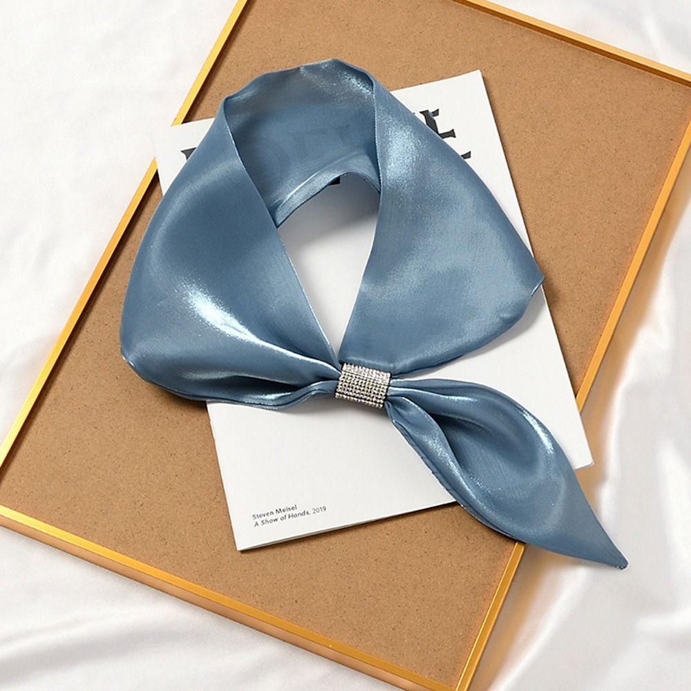 Women's Diamond Satin Silk Scarf with Cross Neckerchief Design