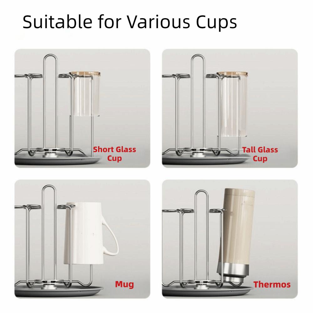 Upside-Down Cup Drying Rack Large Capacity Glass Cup Storage Rack Rotating Cup Holder  Kitchen