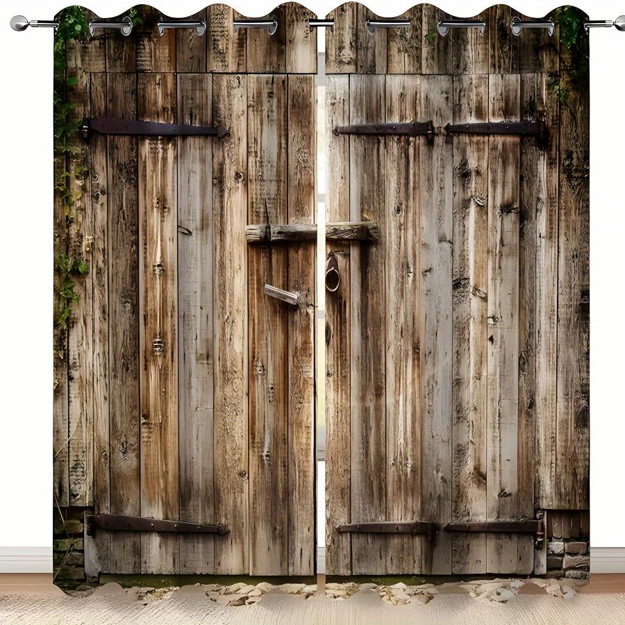 2 шт. Шторы с узором в деревенском стиле для дверей - Карманные оконные шторы для домашнего декора и уединения в кабинете, спальне, кухне или гостиной