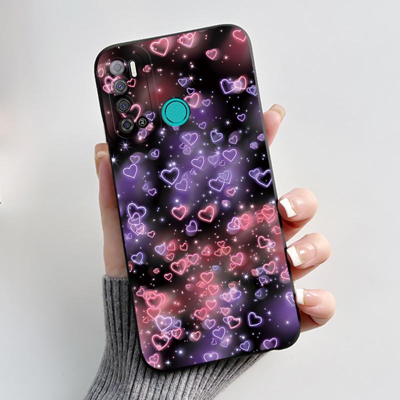 Для Tecno Pouvoir 4 Pouvoir 4 Pro LC7 LC8 Чехол Роскошный Милый Кролик с Сердечками Смешной Чехол для Телефона Черный Силиконовый Защитный Задний Чехол
