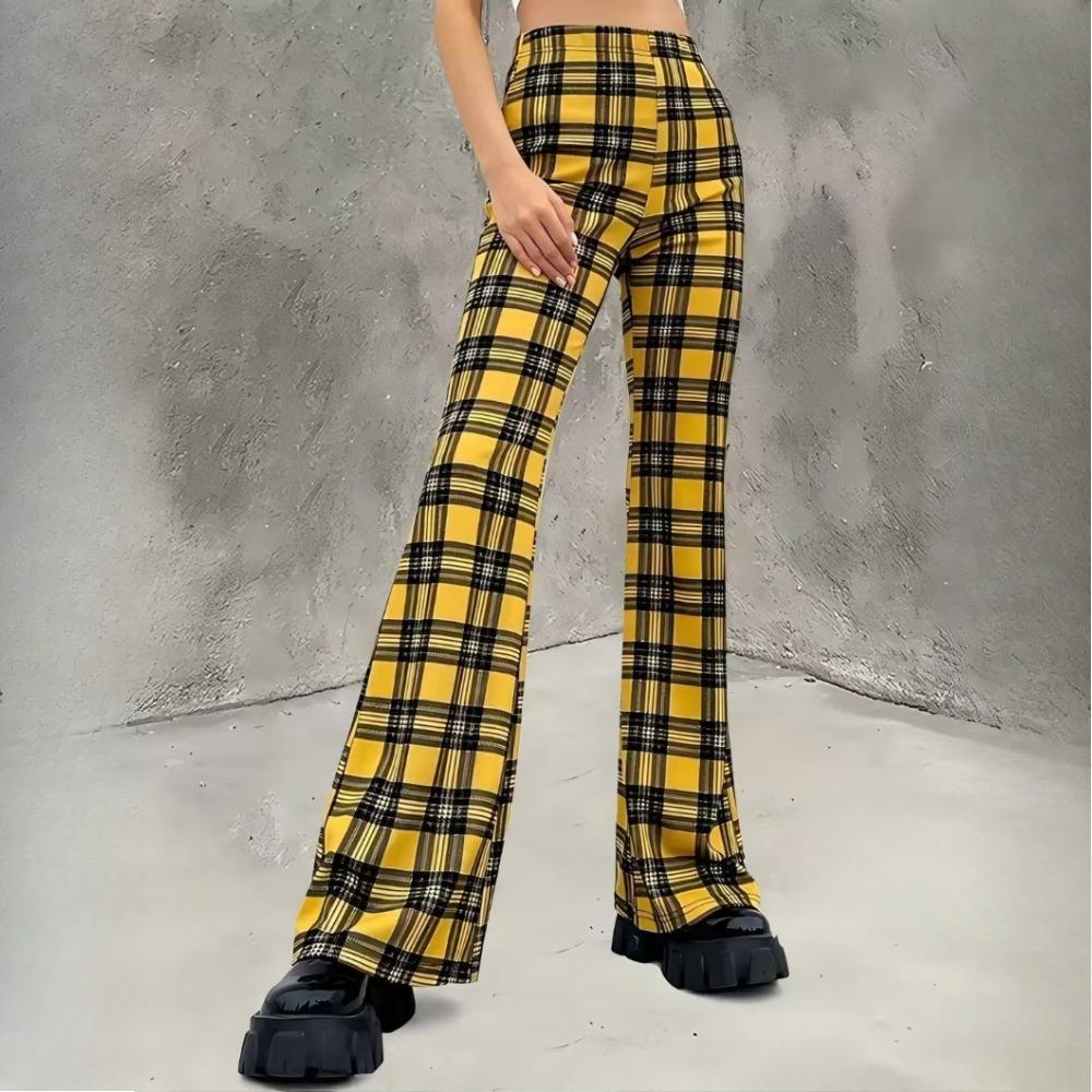 GMXIA Весенне-летний тренд узкие брюки с запахом и принтом в стиле ретро с микроклешем