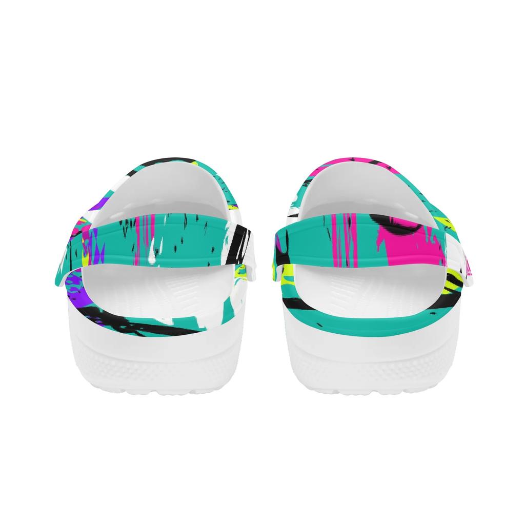Printed EVA Clogs Women Men Lightweight Breathable Casual Slip On Garden Shoes for Beach Pool Bathroom Home Summer Daily Wear