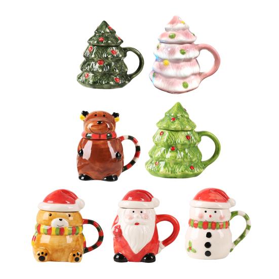 Керамическая чашка для молока, милая новогодняя елка на Хэллоуин, многоразовая кружка для напитков, многофункциональная, для кофе и чая, горячая