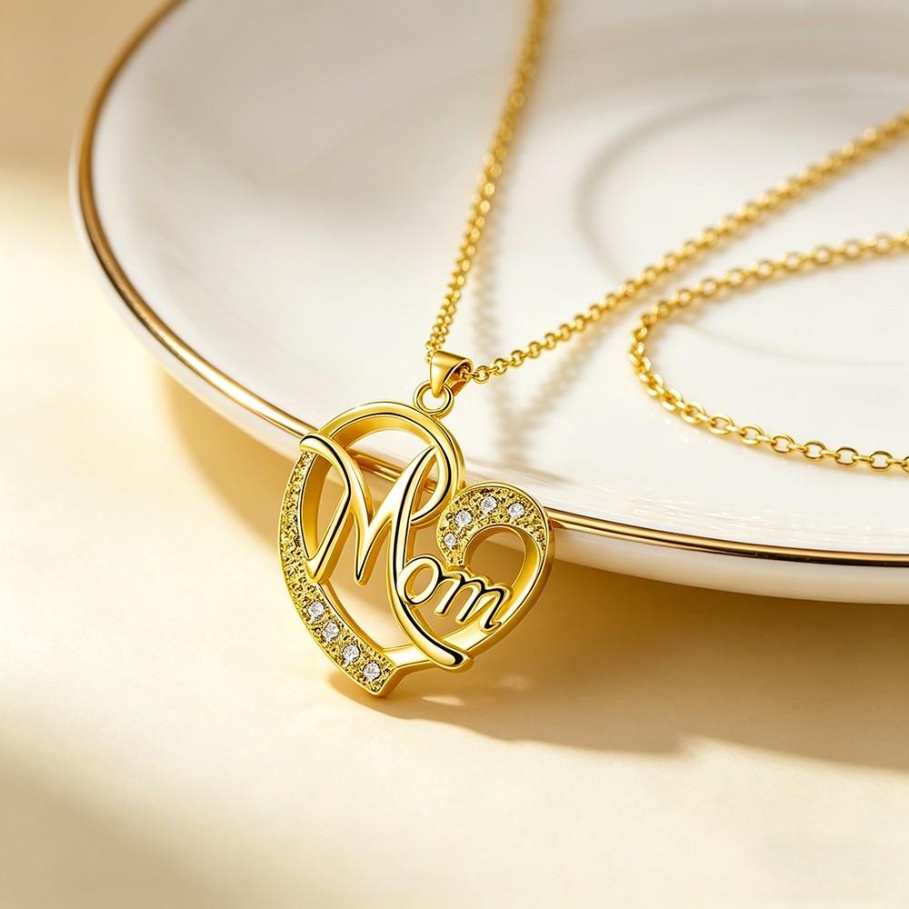 Mom Pendant Necklaces For Women Mother Day Wife Girlfriend Christmas Birthday 2026 Romantic Wedding Stainless Steel Jewelry