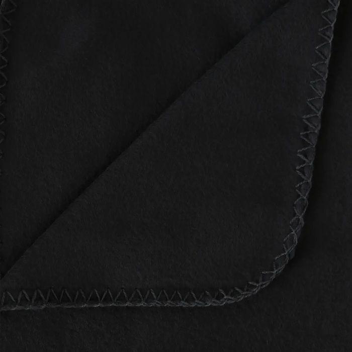 Plaid - Couverture 125 X 150cm - Polaire Douce - Noir - Lavable En Machine