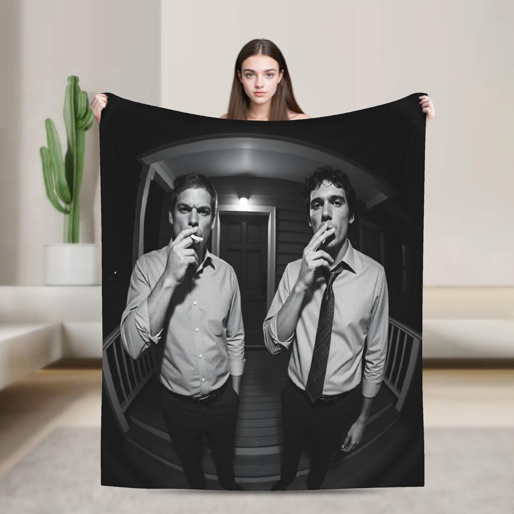 Dexter Morgan Blood Never Lies TV Show Poster Warm Cozy Blanket Travel Car Bedding Throws Flannel Bedspread Sofa Bed Cover
