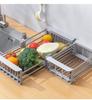 Expandable Sink Drainer Adjustable 28-47cm Stainless Steel+PP Anti-slip Large Capacity Vegetable & Cutlery Drainer