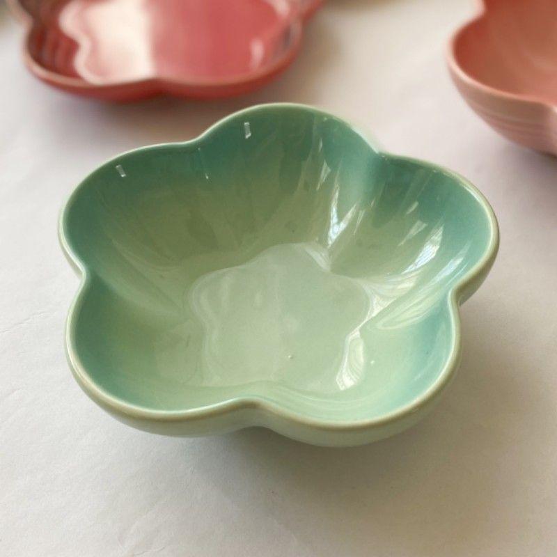 Керамическая подглазурная цветная сливовая тарелка, тарелка с цветком для соуса, поднос для косточек для плевков, уникальная посуда, миска для мороженого