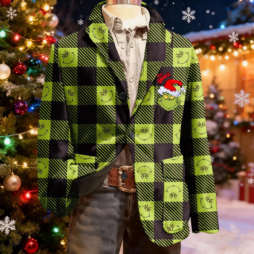 Мужской уродливый рождественский вельветовый теплый карманный пиджак-кардиган, мужской повседневный костюм