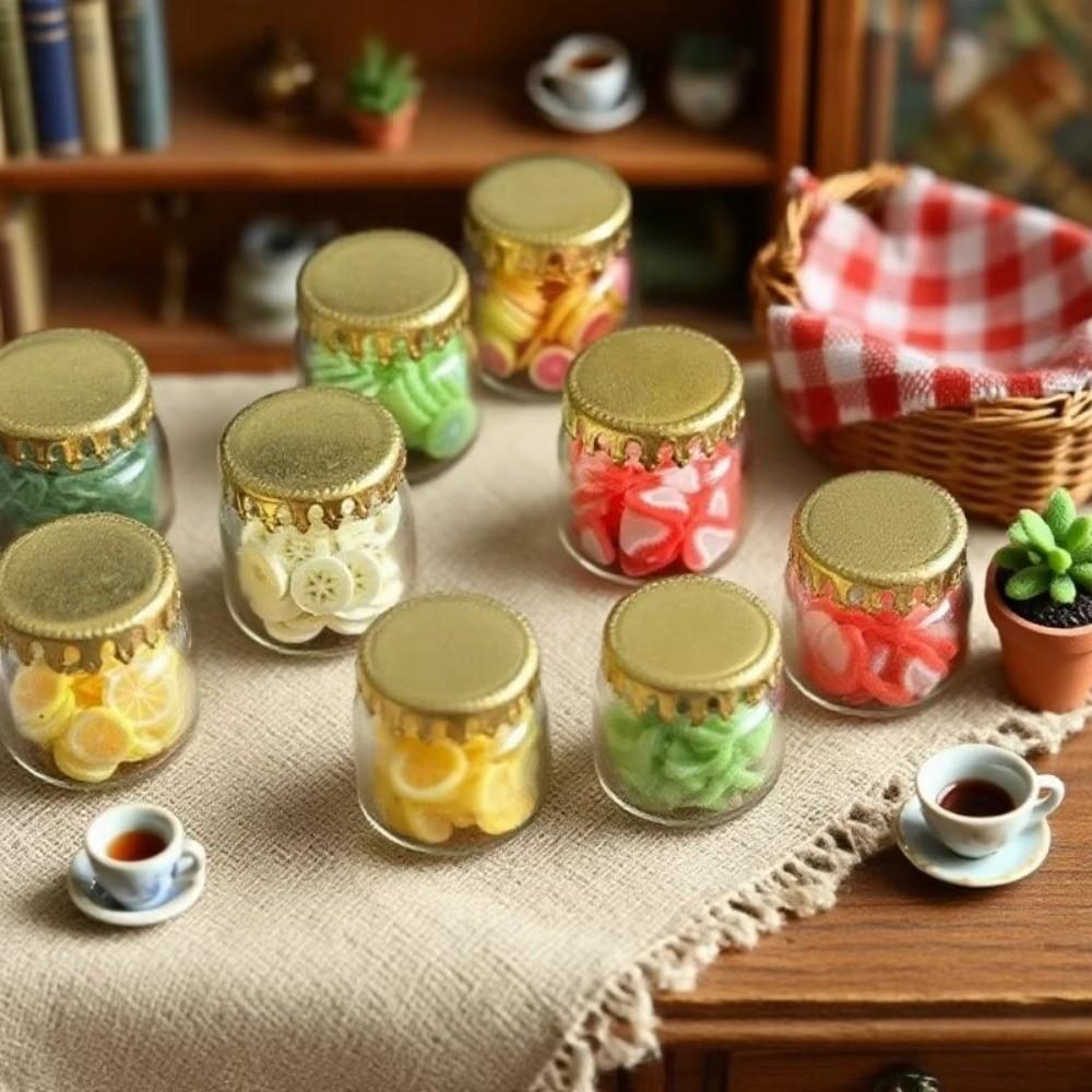 10 шт. Изысканные Мини-Стеклянные Бутылочки DIY с Золотыми Крышками Стеклянная Банка Кухонная Модель Миниатюрные Фигурки Товары для Рукоделия
