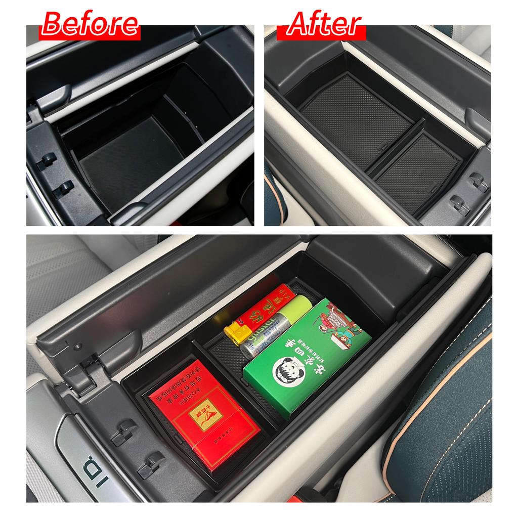 Center Console Armrest Storage Box for VW ID.7 ID7 Car Central Tray Organizer Accessories Tidying Black