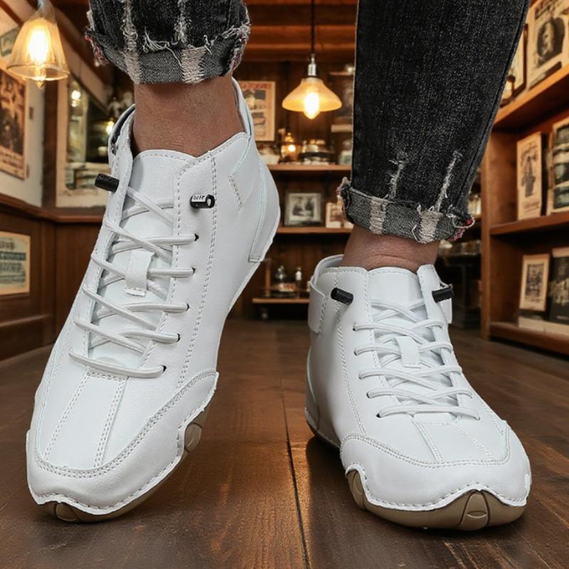 Модная мужская обувь хай-топ из замши, с креативной шнуровкой, для повседневных случаев. Рваные джинсы - выделитесь стильно.