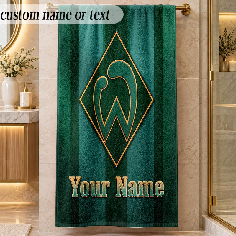 Beach TowelWerder Bremen FC Custom Name Text Personalized Soft Towel for Beach Pool Indoor Home Decor Gift