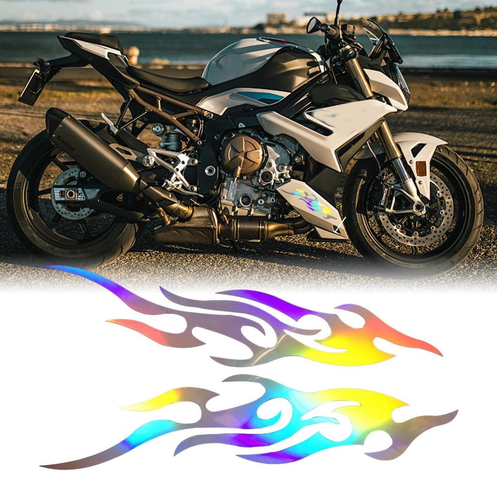 Yuemeuy Motorcycle Stickers | Flame Stickers - 2 Pack Waterproof Emblem for Suitcase Tall Box Golf Cart Bumper Boat