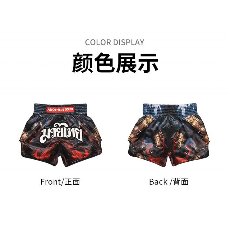 ANOTHERBOXER Пламя Медведь Муай Тай Шорты Мужские Женские ММА Боевые Тренировки Боевые Виды Спорта Одежда для Зала