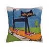 Pete the Cat  Square Pillow Case Cool Kitten Cushion Covers Creative Zipper Decorative Pillowcase for Seat 45x45cm