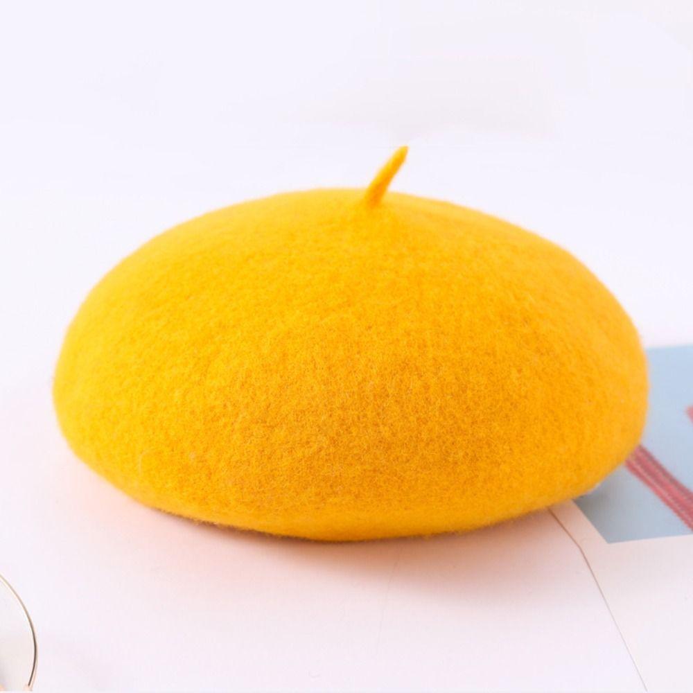 Warm Wool Beret Hats Solid Color Women's Painter Hat Solid Artist Beret  Autumn Winter