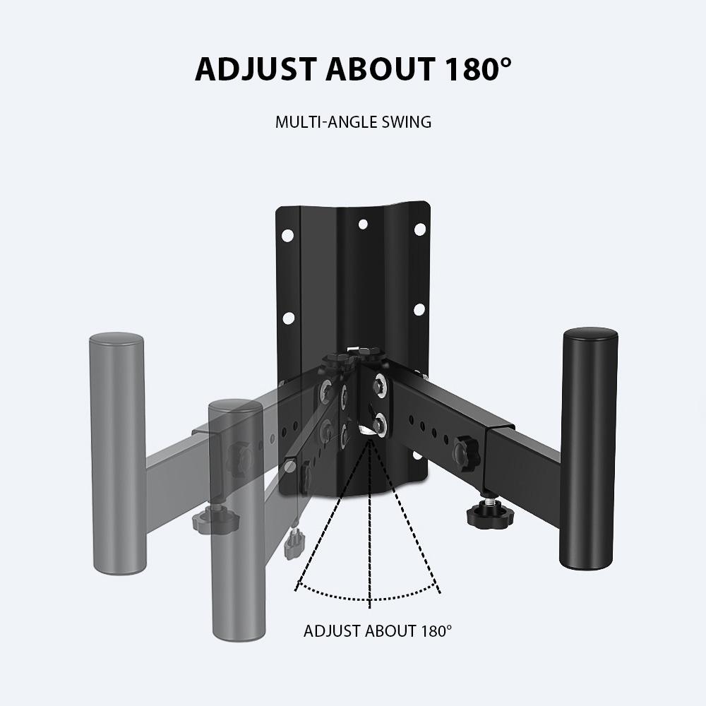 1 Pair Speaker Wall Mounts Brackets Speaker Stands Support Up To 110lbs All Metal Thickened