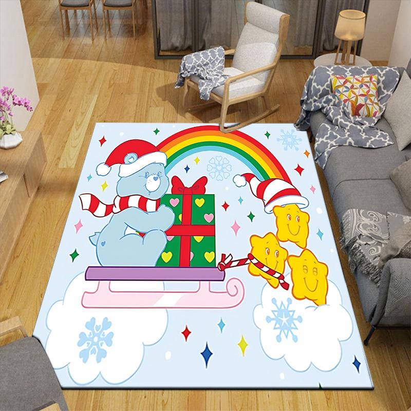 1Pc Christmas Bears Rainbow Rug Office Carpet Indoor Outdoor Doormat Nonslip Soft Living Room Christmas Halloween Gift D922180